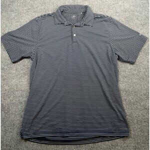 Walter Hagen Mens Striped Polo Shirt L Navy & White Athletic Sport Cool Stretch